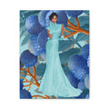 Vintage Lady Series No 1 - Elegant Woman in Blue Gown Matte Canvas