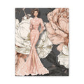 Vintage Lady Series No4 - Elegant Woman in Blush Gown Matte Canvas