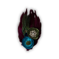 Feather Art Embellished Statement Pin in Wine, Peacock, & Olive