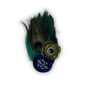 Feather Art Embellished Statement Pin in Forest Green, Royal Blue, & Peacock
