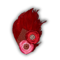 Feather Art Embellished Statement Pin in Red & Pink