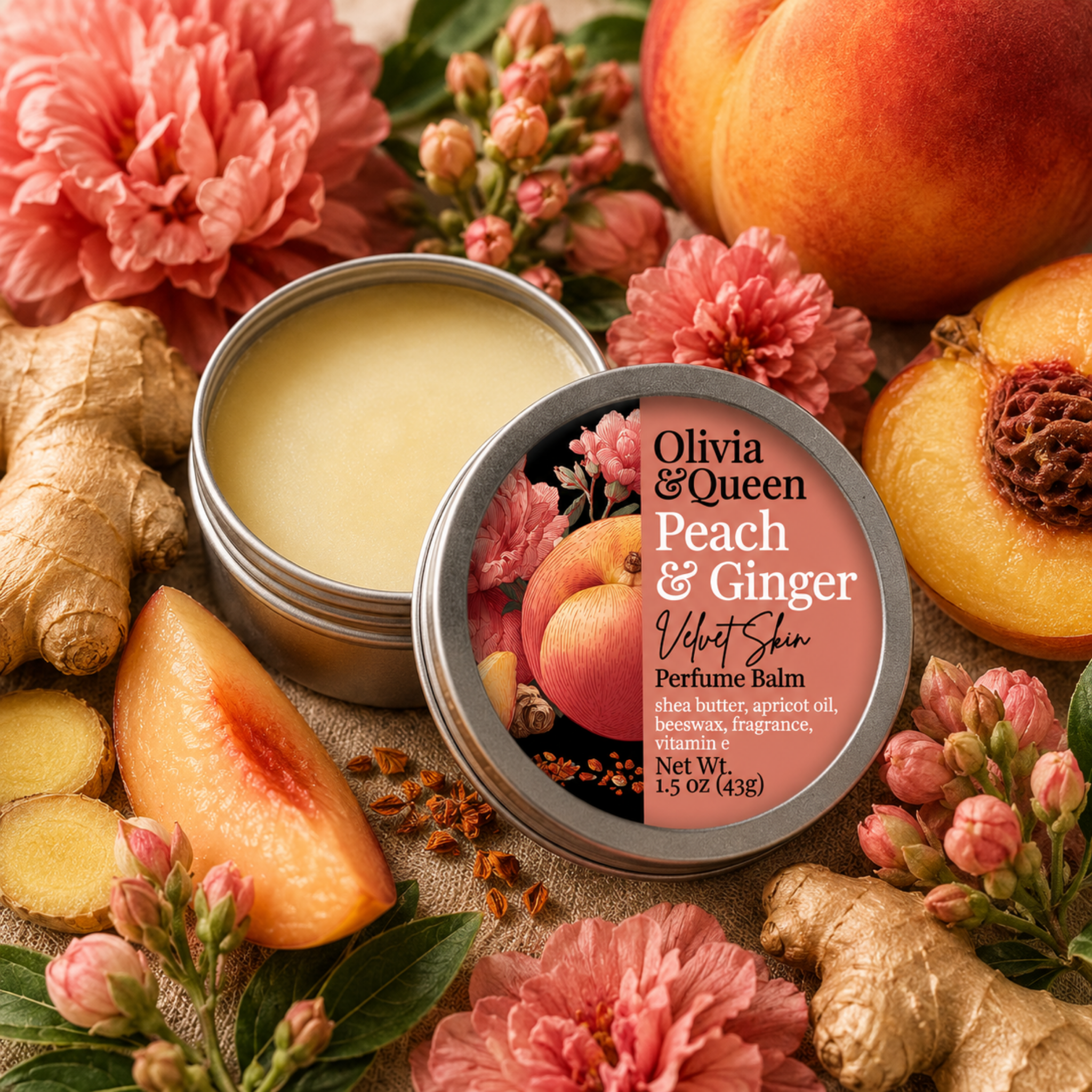Peach & Ginger Velvet Skin Solid Perfume Balm