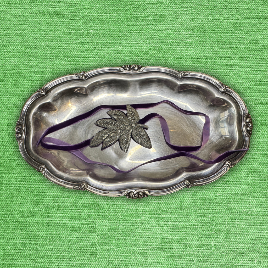 Velvet Rope Hair Accessory - Crystal on Dusky Purple Velvet